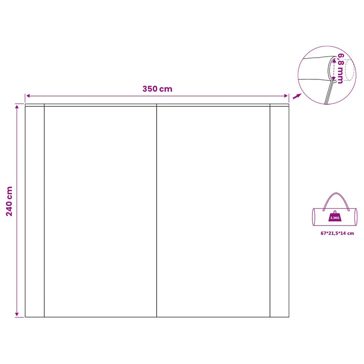 Vandafvisende Tarp personer 240 x 350 cm Vandtæt Grøn taft