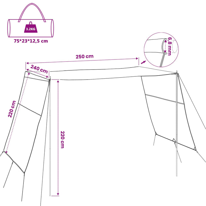 Vandafvisende Tarp personer 250 x 240 x 220 cm Vandtæt