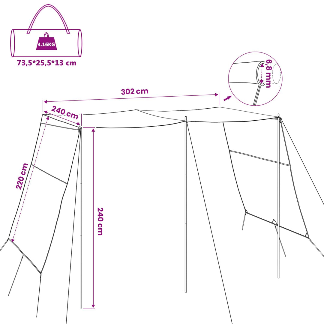 Vandafvisende Tarp personer 302 x 240 x 240 cm Vandtæt