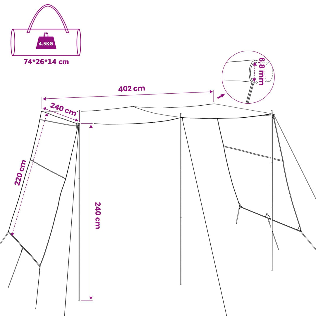 Vandafvisende Tarp personer 402 x 240 x 240 cm Vandtæt