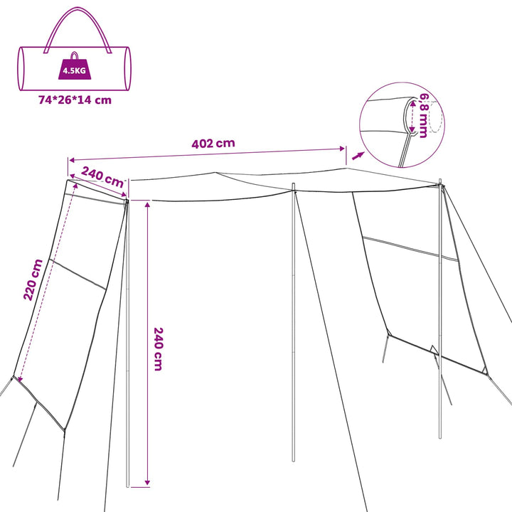 Vandafvisende Tarp personer 402 x 240 x 230 cm Vandtæt