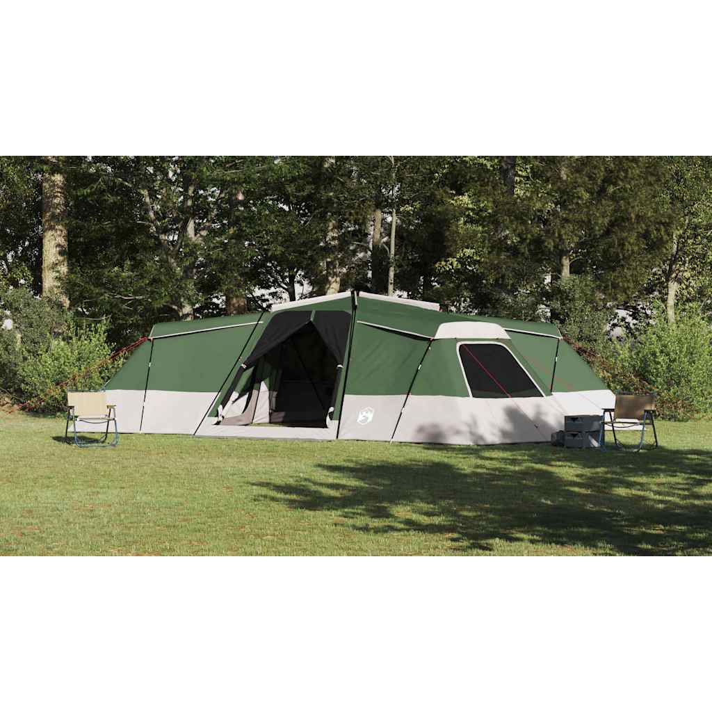 Familietelt med tag med opbevaring Grøn 833 x 585 x 216 cm taft