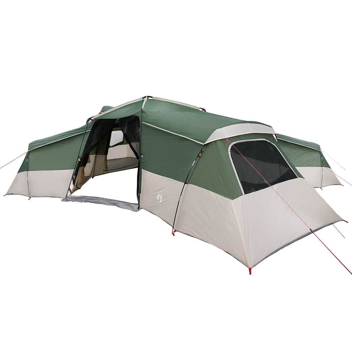 Familietelt med tag med opbevaring Grøn 833 x 585 x 216 cm taft