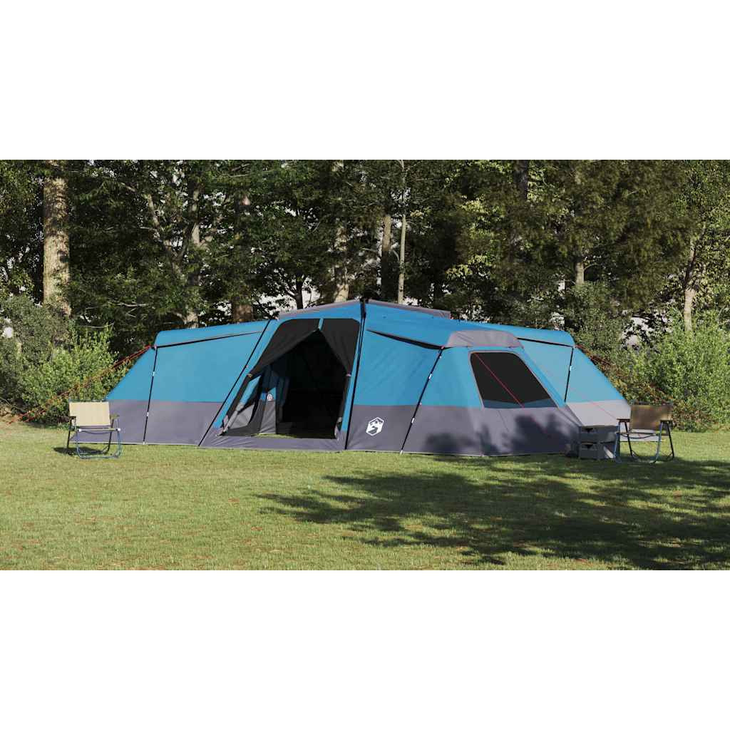 Familietelt med tag med opbevaring Blå 833 x 585 x 216 cm taft