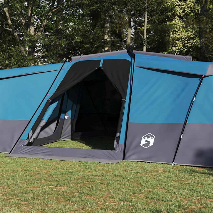 Familietelt med tag med opbevaring Blå 833 x 585 x 216 cm taft