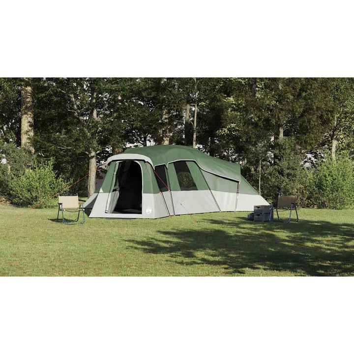 Familietelt med tag med opbevaring Grøn 762 x 655 x 218 cm taft