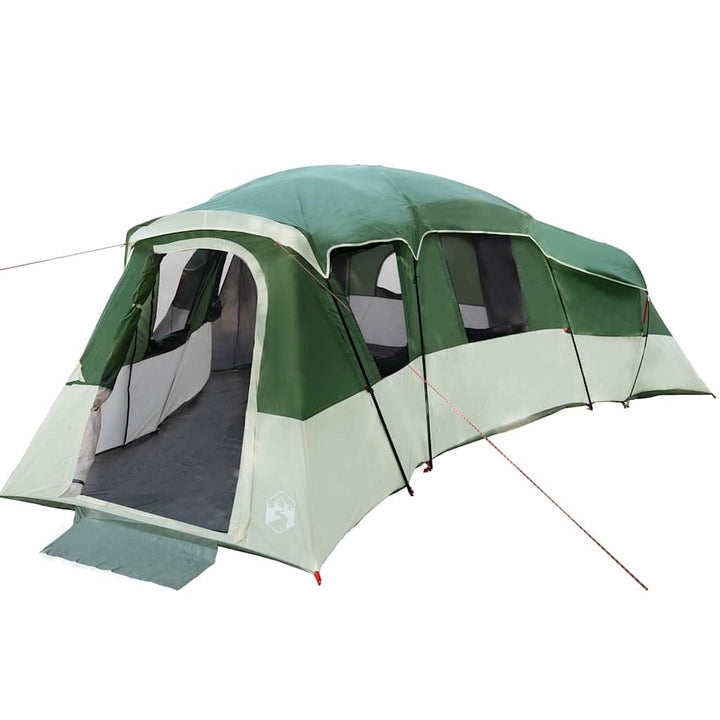 Familietelt med tag med opbevaring Grøn 762 x 655 x 218 cm taft