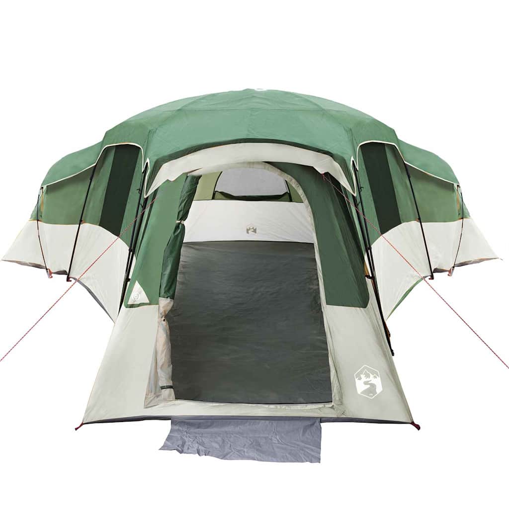 Familietelt med tag med opbevaring Grøn 762 x 655 x 218 cm taft