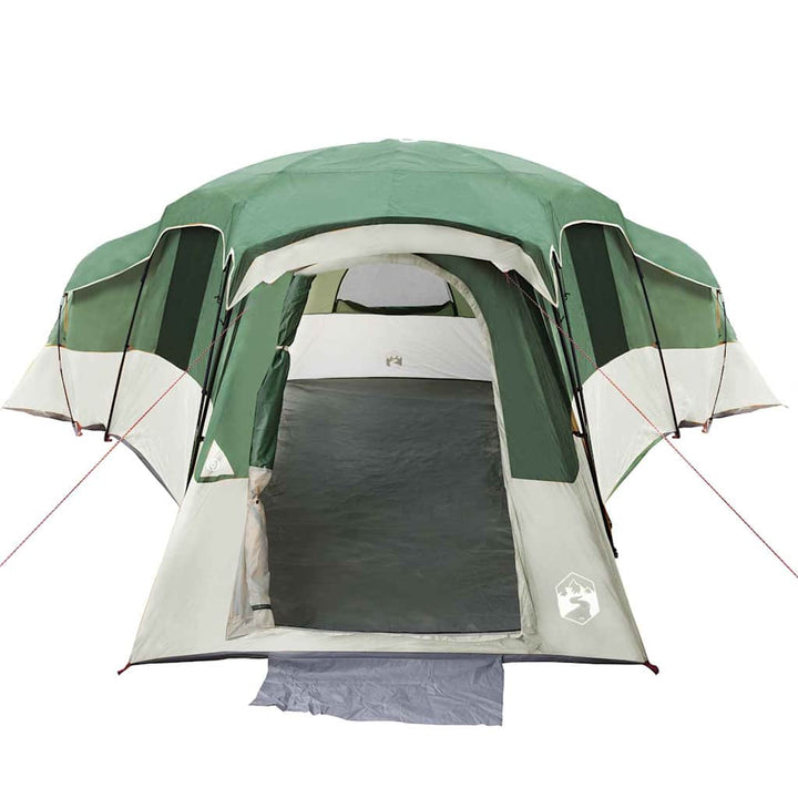 Familietelt med tag med opbevaring Grøn 762 x 655 x 218 cm taft