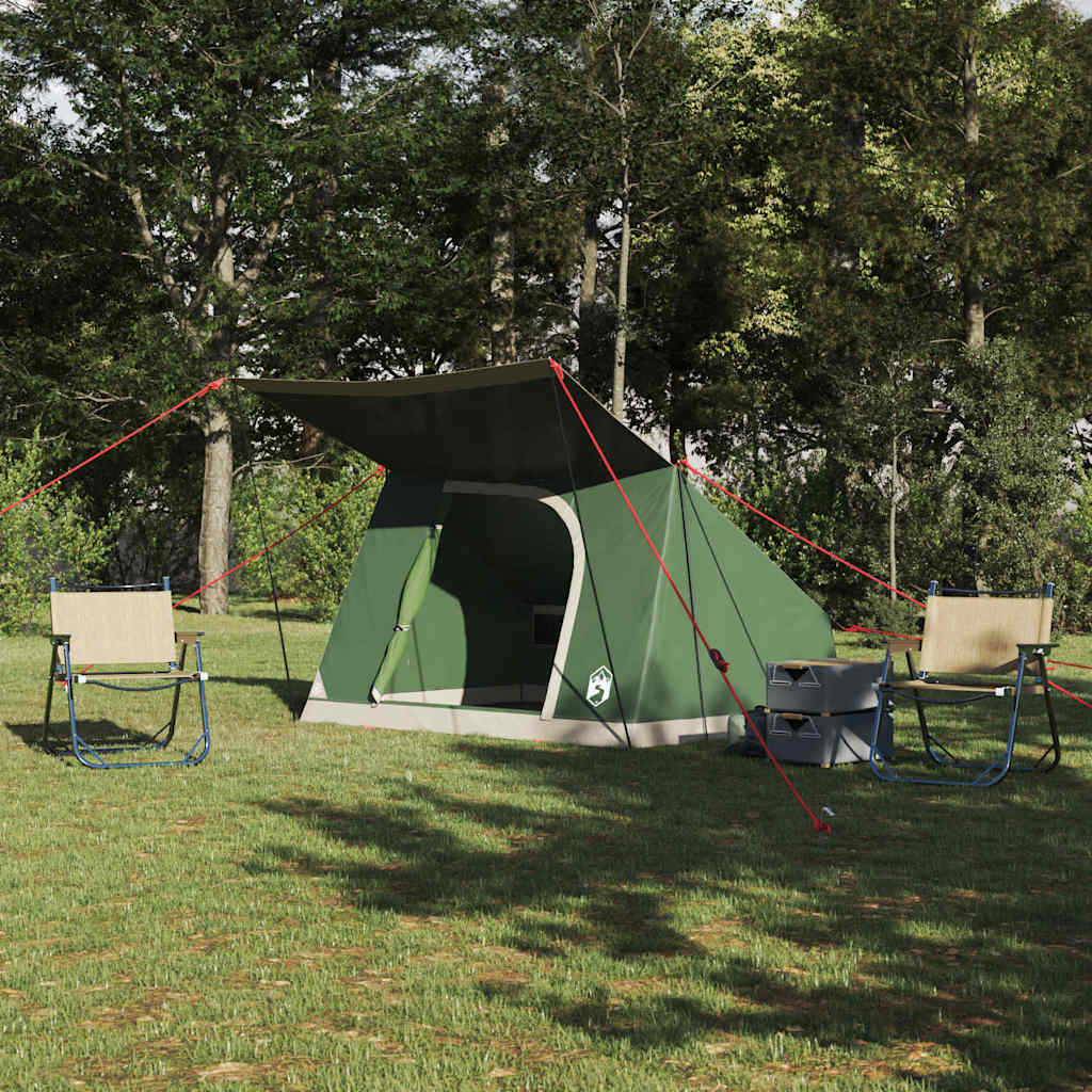 Camping telt med tag Grøn 282 x 225 x 154 cm taft