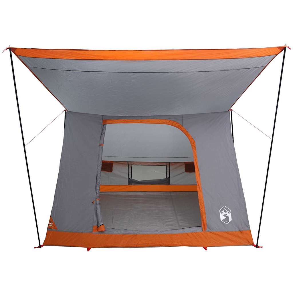 Camping telt med tag Grå og orange 282 x 225 x 154 cm taft