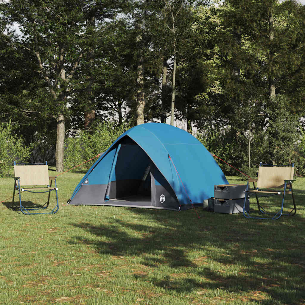 Camping telt med tag med opbevaring Blå 320 x 275 x 190 cm taft