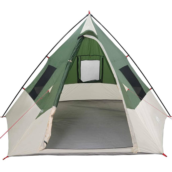Tipi telt med tag med opbevaring Grøn 383 x 338 x 217 cm taft