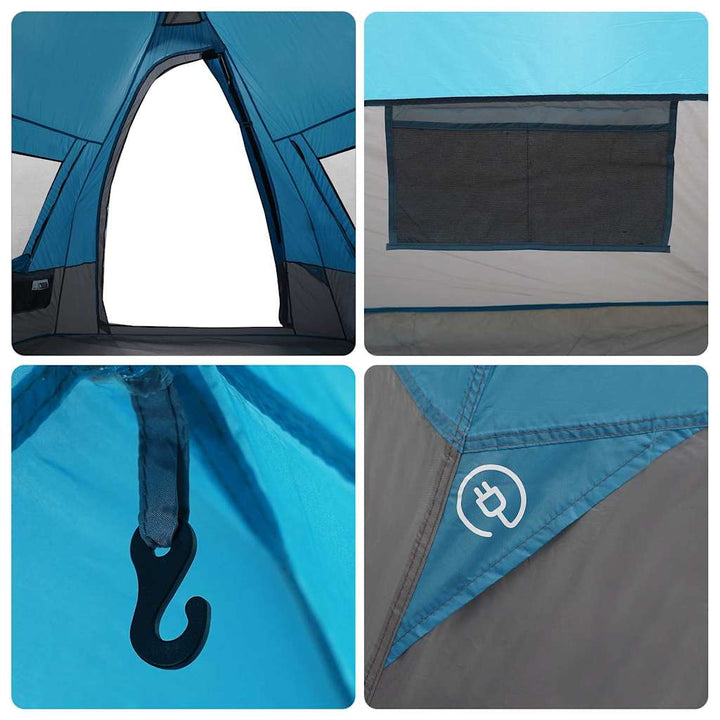Tipi telt med tag med opbevaring Blå 383 x 338 x 217 cm taft