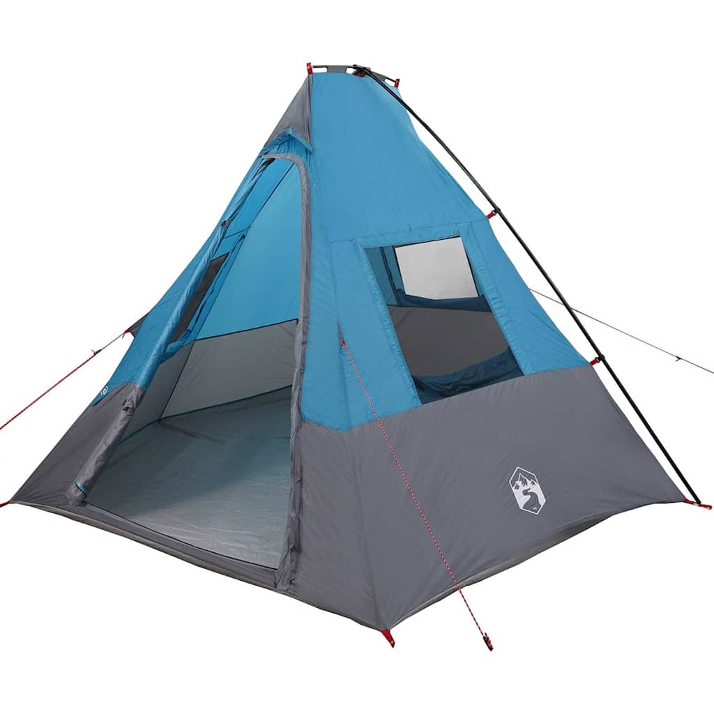 Tipi telt med tag med opbevaring Blå 383 x 338 x 217 cm taft