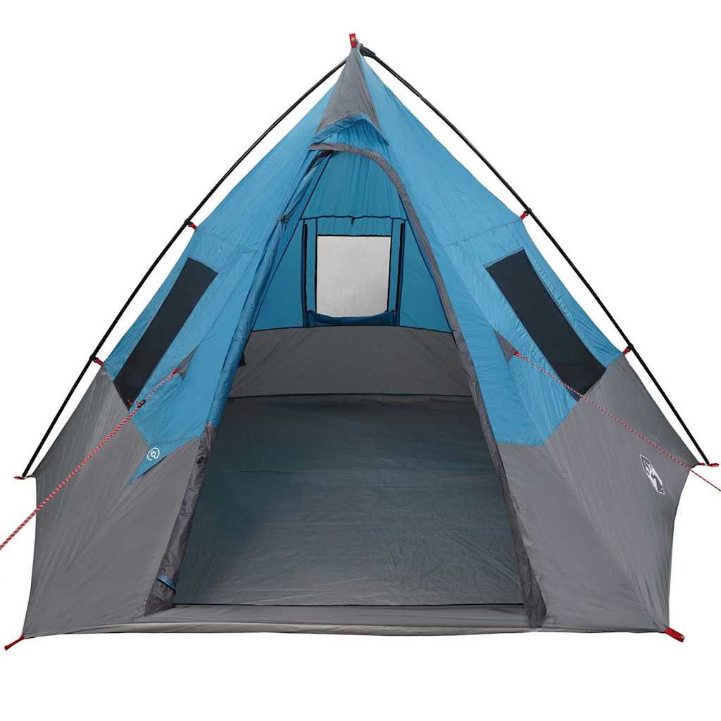 Tipi telt med tag med opbevaring Blå 383 x 338 x 217 cm taft