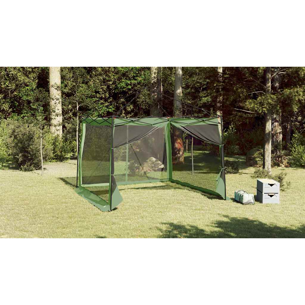 Indertelt med tag med opbevaring Grøn 303 x 303 x 196 cm taft