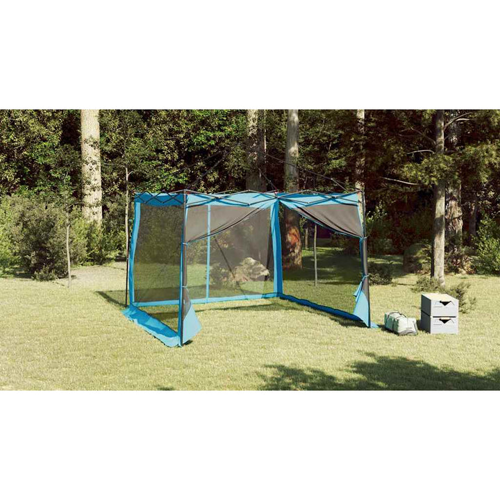 Indertelt med tag med opbevaring Blå 303 x 303 x 196 cm taft