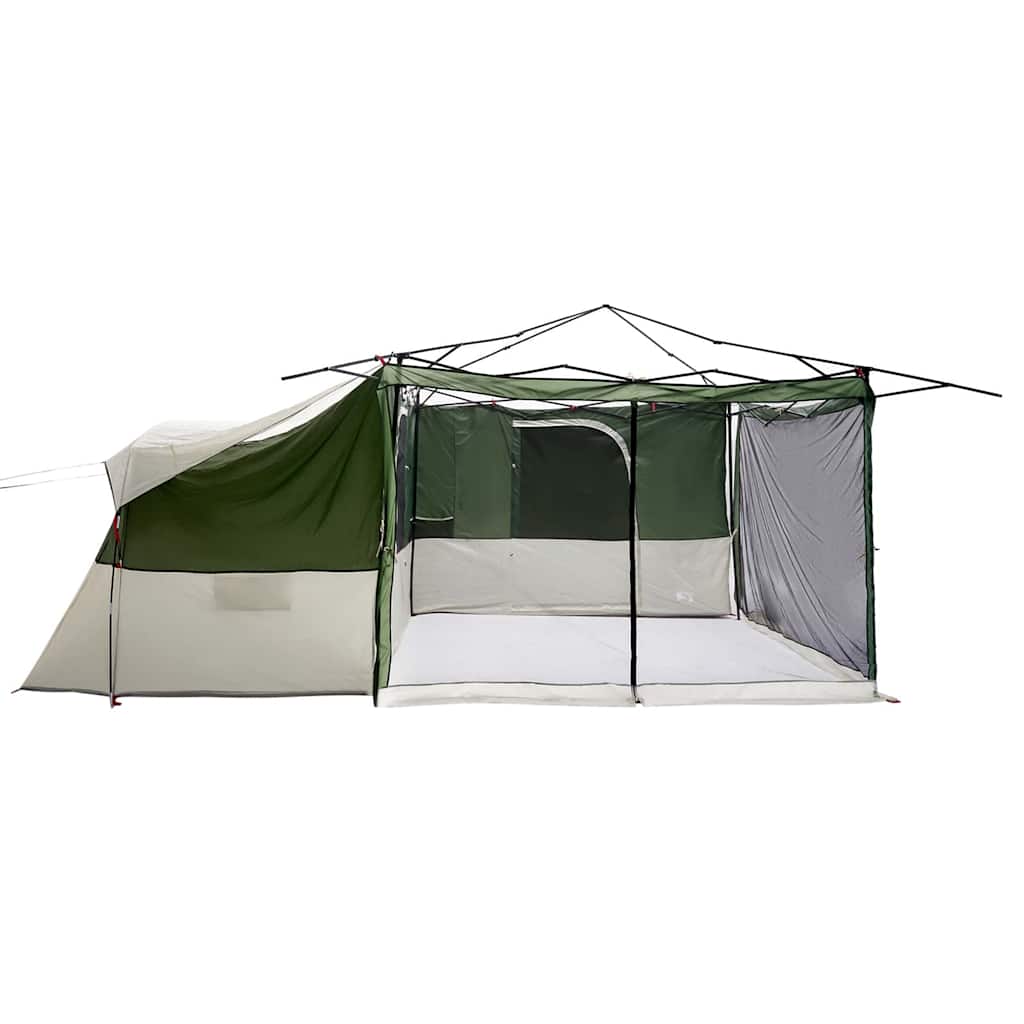 Indertelt med tag med opbevaring Grøn 520 x 520 x 190 cm taft