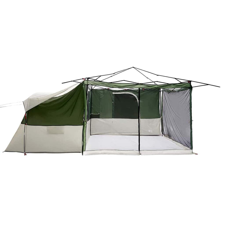 Indertelt med tag med opbevaring Grøn 520 x 520 x 190 cm taft