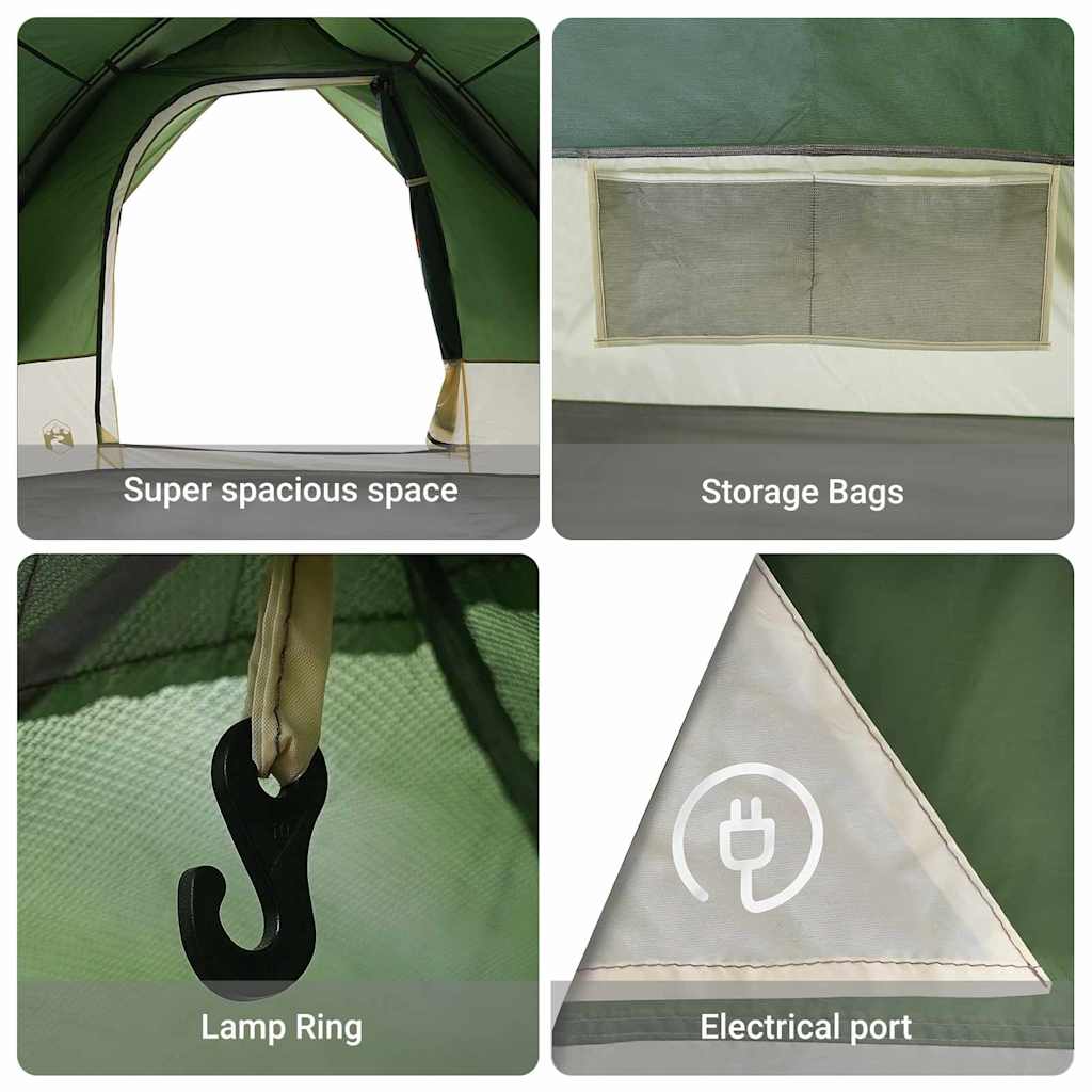 Camping telt med tag Grøn 275 x 230 x 140 cm taft