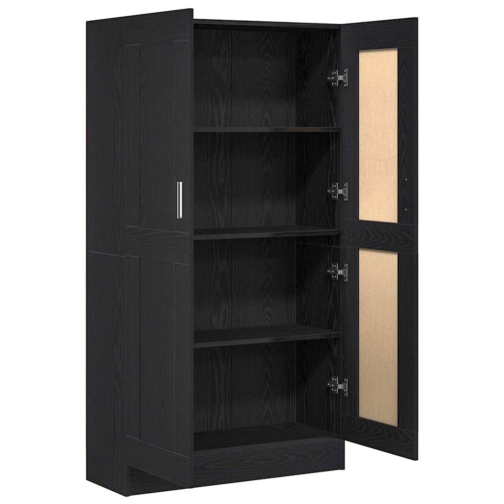 Bogskab Sort eg 82,5 x 30,5 x 150 cm Konstrueret træ