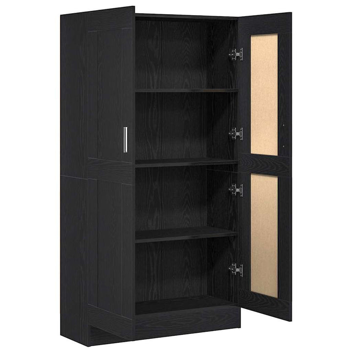 Bogskab Sort eg 82,5 x 30,5 x 150 cm Konstrueret træ
