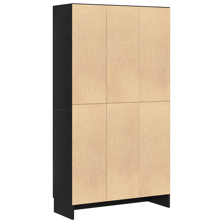 Bogskab 4 niveauer 82,5 x 30,5 x 150 cm Konstrueret træ Sort eg