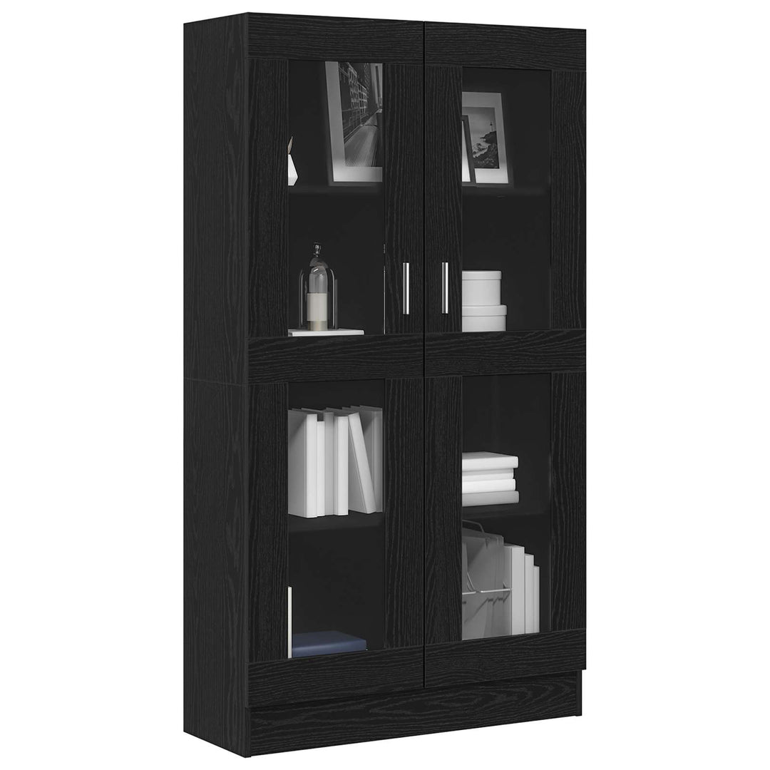 Bogskab 4 niveauer 82,5 x 30,5 x 150 cm Konstrueret træ Sort eg