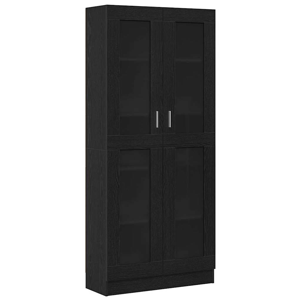 Bogskab 4 niveauer 82,5 x 30,5 x 185 cm Konstrueret træ Sort eg