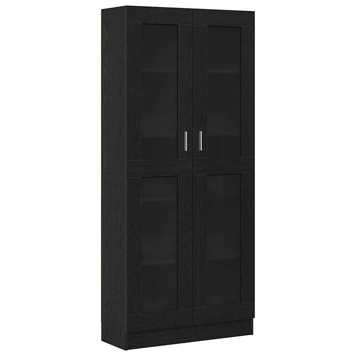 Bogskab 4 niveauer 82,5 x 30,5 x 185 cm Konstrueret træ Sort eg