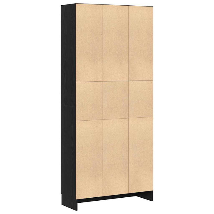 Bogskab 4 niveauer 82,5 x 30,5 x 185 cm Konstrueret træ Sort eg