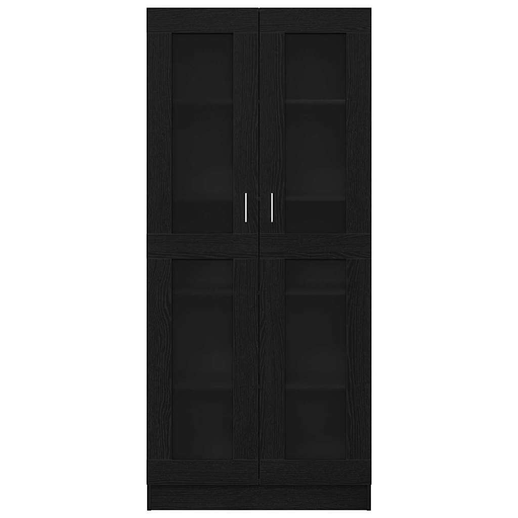 Bogskab 4 niveauer 82,5 x 30,5 x 185 cm Konstrueret træ Sort eg