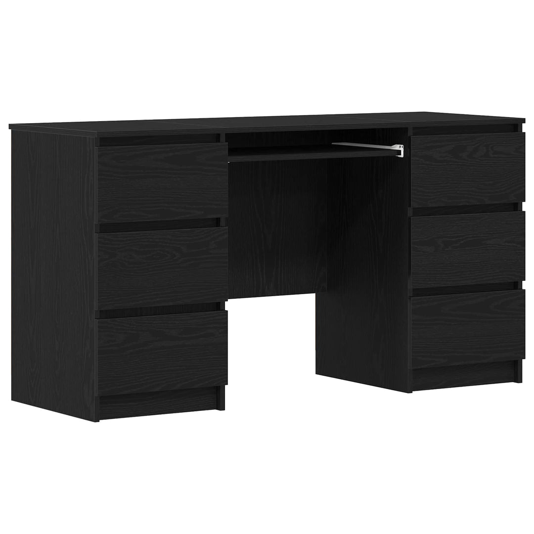 Bord med skuffe Sort eg 140 x 50 x 76 cm Konstrueret træ