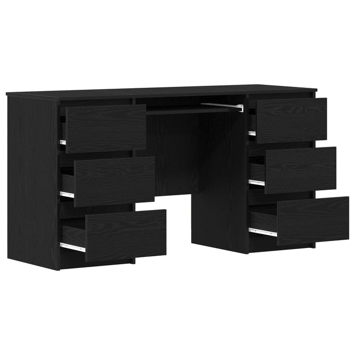 Bord med skuffe Sort eg 140 x 50 x 76 cm Konstrueret træ