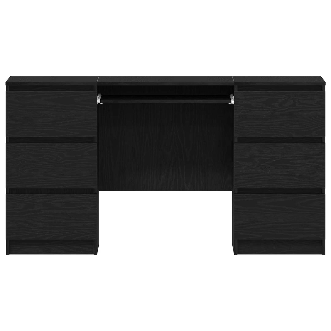 Bord med skuffe Sort eg 140 x 50 x 76 cm Konstrueret træ
