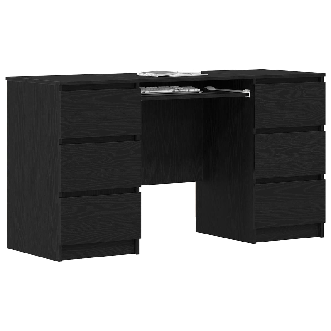 Bord med skuffe Sort eg 140 x 50 x 76 cm Konstrueret træ