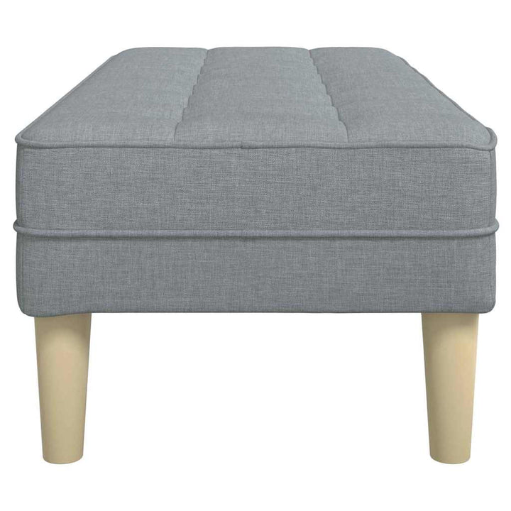 bænk med pude Lysegrå 113 x 57 x 39 cm Stof