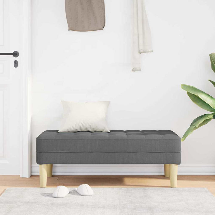 bænk med pude Mørkegrå 113 x 57 x 39 cm Stof