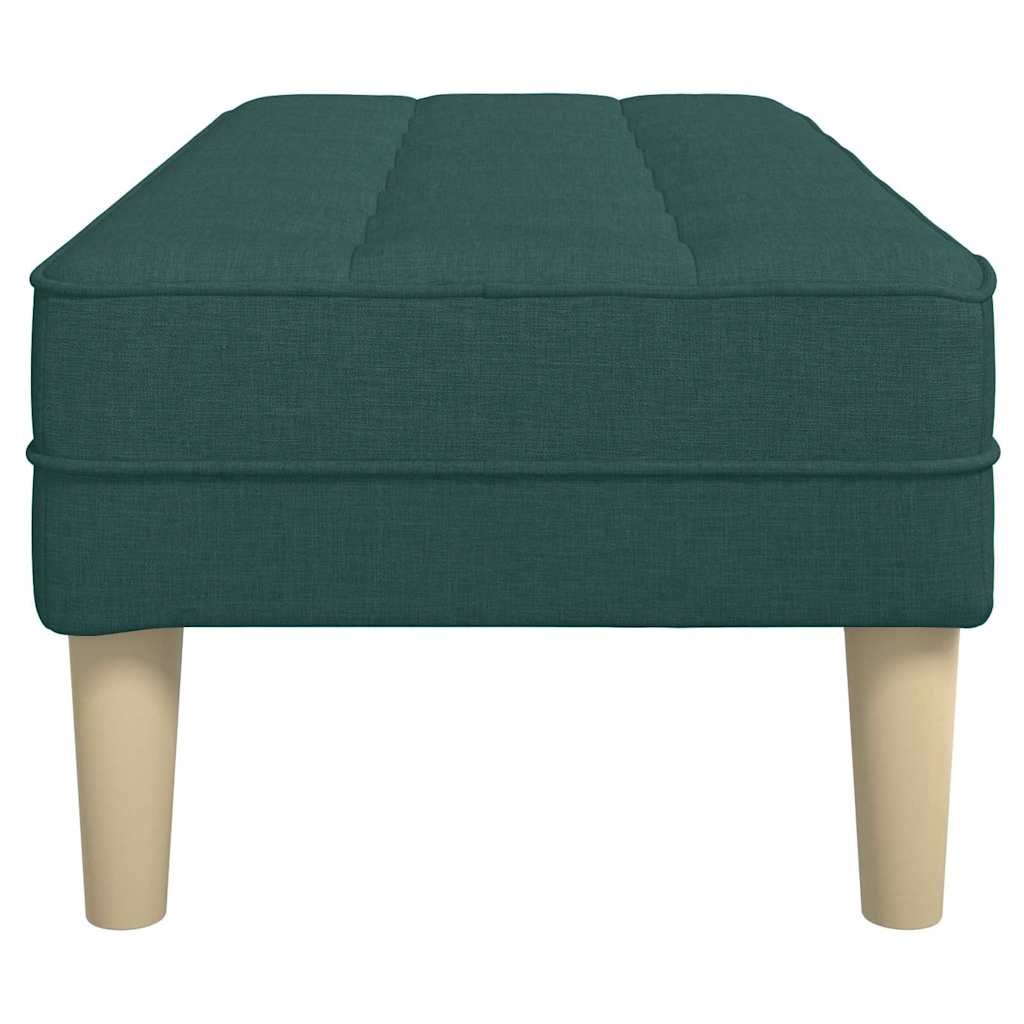 bænk med pude Mørkegrøn 113 x 57 x 39 cm Stof