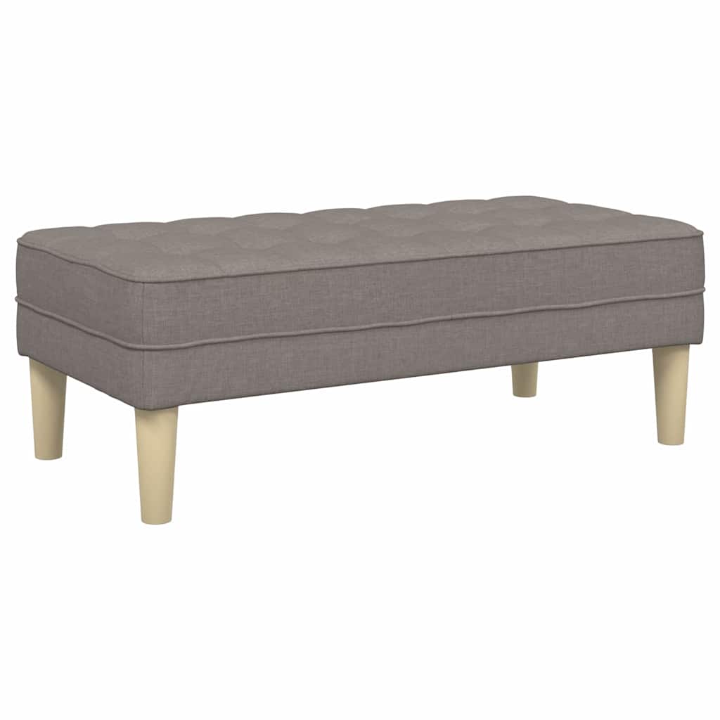 bænk med pude Gråbrun 113 x 57 x 39 cm Stof