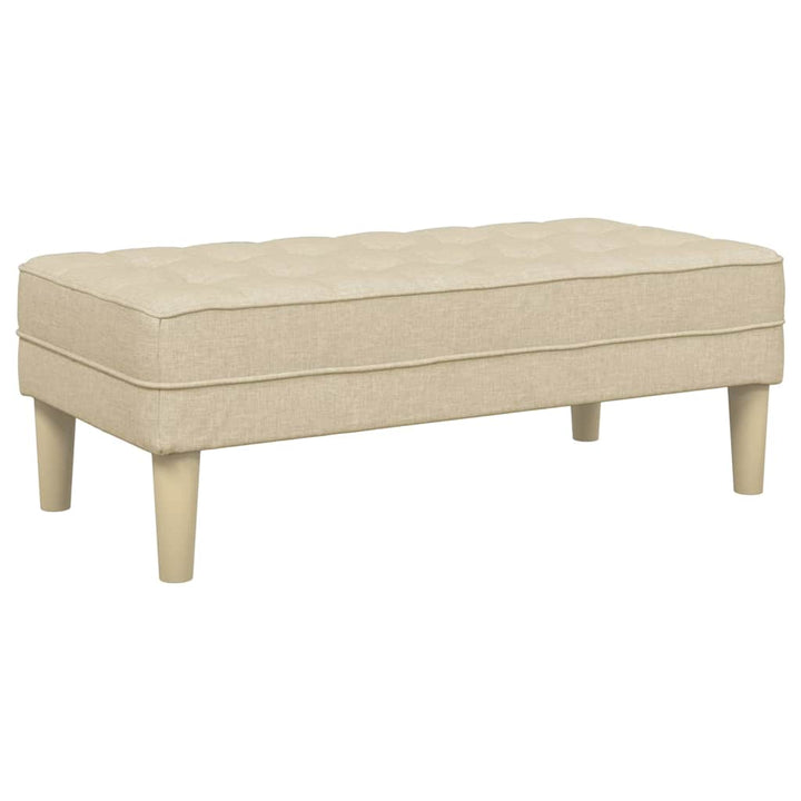 bænk med pude Creme 113 x 57 x 39 cm Stof