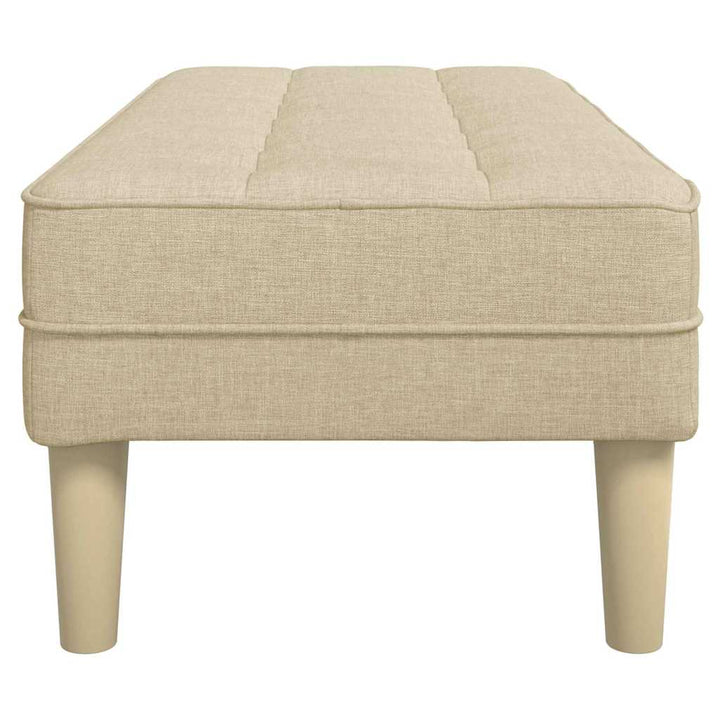 bænk med pude Creme 113 x 57 x 39 cm Stof