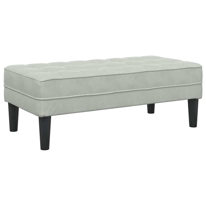 bænk med pude Lysegrå 113 x 57 x 39 cm Fløjl