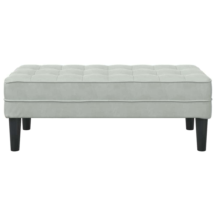 bænk med pude Lysegrå 113 x 57 x 39 cm Fløjl