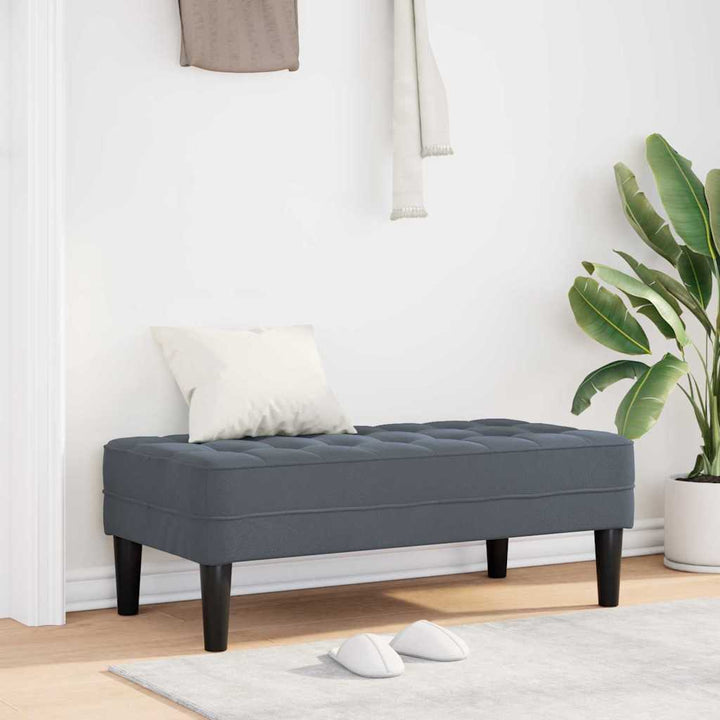bænk med pude Mørkegrå 113 x 57 x 39 cm Fløjl