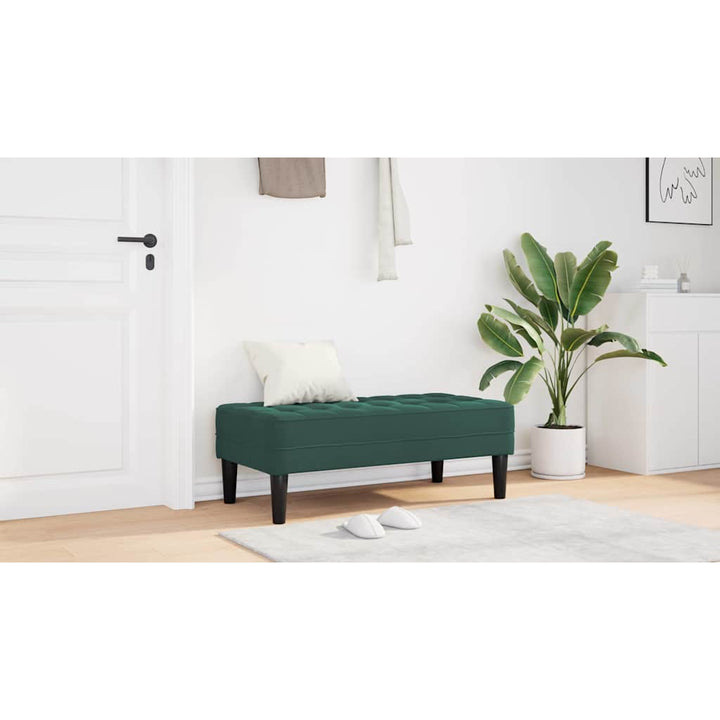 bænk med pude Mørkegrøn 113 x 57 x 39 cm Fløjl