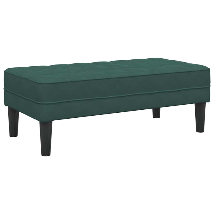 bænk med pude Mørkegrøn 113 x 57 x 39 cm Fløjl