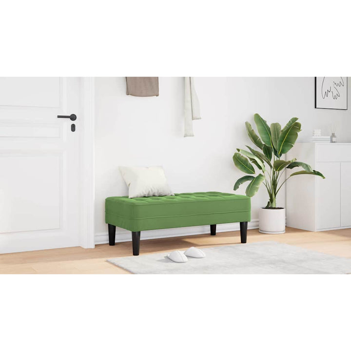 bænk med pude Lys grøn 113 x 57 x 39 cm Fløjl