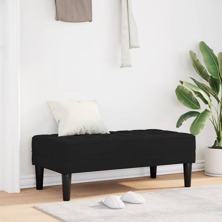bænk med pude Sort 113 x 57 x 39 cm Fløjl